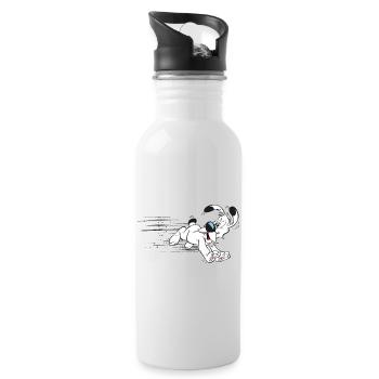 Asterix - Idefix hat es eilig - Trinkflasche mit integriertem Trinkhalm - Weiß - Rechts