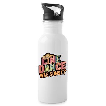 Line Dance mein Hobby - meine Passion - mein Ding - Trinkflasche mit integriertem Trinkhalm - Weiß - Rechts