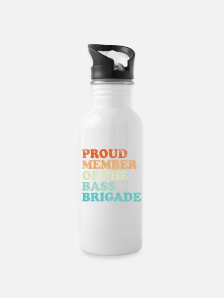Proud Member of the Bass Brigade - retro hell - Trinkflasche mit integriertem Trinkhalm - Weiß