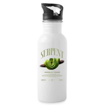 Green Tree Python Modern Reptile Keeper Streetwear - Trinkflasche mit integriertem Trinkhalm - Weiß - Rechts
