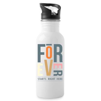 Modernes Geometrisches Spruch Forever - Trinkflasche mit integriertem Trinkhalm - Weiß - Rechts