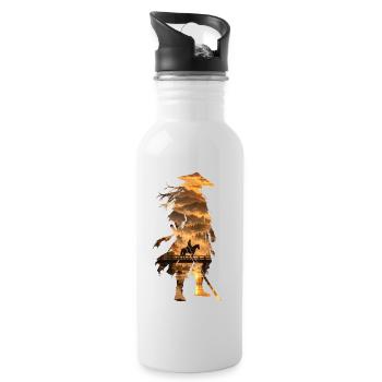 Samurai  - Trinkflasche mit integriertem Trinkhalm - Weiß - Rechts