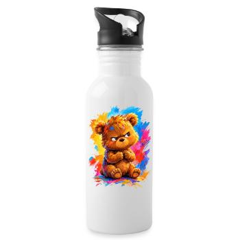 Teddy - Trinkflasche mit integriertem Trinkhalm - Weiß - Rechts