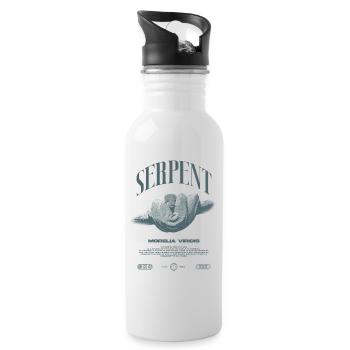 Green Tree Python Modern Reptile Keeper Streetwear - Trinkflasche mit integriertem Trinkhalm - Weiß - Rechts