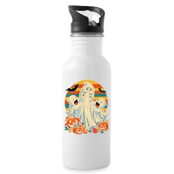 Halloween-Geist Still-Mama im Cluster-Chaos - Trinkflasche mit integriertem Trinkhalm - Weiß - Rechts