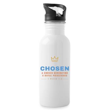 Chosen – 1 Peter 2:9 Royal Priesthood - Trinkflasche mit integriertem Trinkhalm - Weiß - Rechts