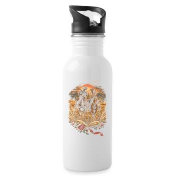 Cowboy Romance - Trinkflasche mit integriertem Trinkhalm - Weiß - Rechts