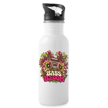 Bass Bloom Neon-Blüten Boombox - Trinkflasche mit integriertem Trinkhalm - Weiß - Rechts
