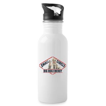 Small Circle Big Dog Energy lustiges Hundezitat - Trinkflasche mit integriertem Trinkhalm - Weiß - Rechts