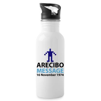 Pixel Avatar Nachricht Logo Arecibo - Trinkflasche mit integriertem Trinkhalm - Weiß - Rechts