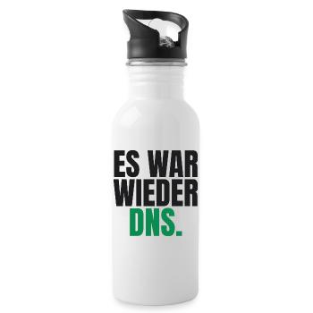 Es war wieder DNS - Trinkflasche mit integriertem Trinkhalm - Weiß - Rechts