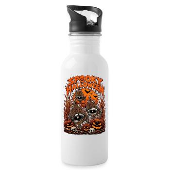 Spukige_Unterwasser-Halloween-Gruselwelt-Kürbis - Trinkflasche mit integriertem Trinkhalm - Weiß - Rechts