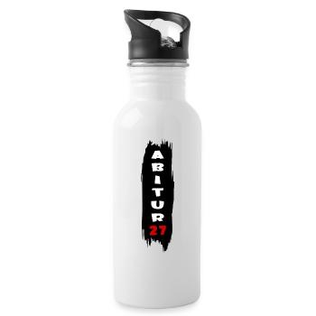 Abi 2027, Abitur - Trinkflasche mit integriertem Trinkhalm - Weiß - Rechts