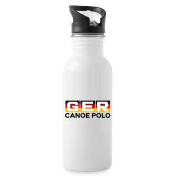 Deutschland - GER - Kanu Polo - Germany - paddeln - Trinkflasche mit integriertem Trinkhalm - Weiß - Rechts