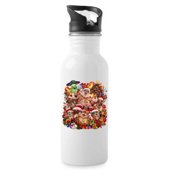 Ziemlich hässliches Weihnachten Pullover Motiv - Trinkflasche mit integriertem Trinkhalm - Weiß - Rechts