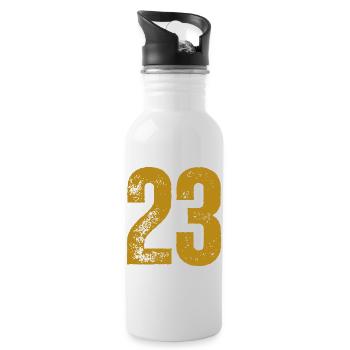 23 - Trinkflasche mit integriertem Trinkhalm - Weiß - Rechts