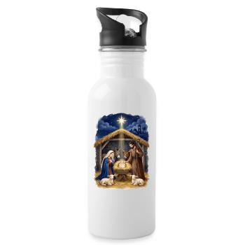 Krippenstern der Heiligen Nacht Weihnachten Jesus - Trinkflasche mit integriertem Trinkhalm - Weiß - Rechts