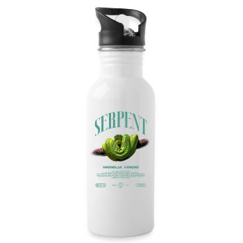 Green Tree Python Modern Reptile Keeper Streetwear - Trinkflasche mit integriertem Trinkhalm - Weiß - Rechts