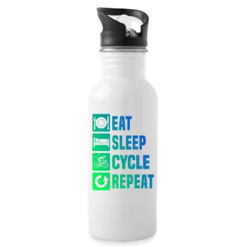 Geschenkidee für einen Roadbike mit Roadbike - Trinkflasche mit integriertem Trinkhalm - Weiß - Rechts