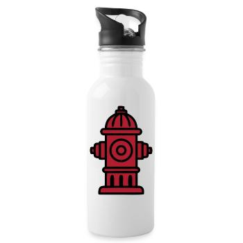 Feuerwehr Hydrant Icon - Trinkflasche mit integriertem Trinkhalm - Weiß - Rechts