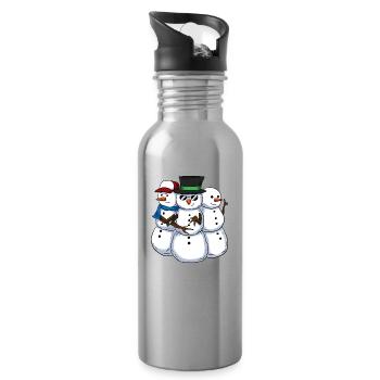 Cool Snowmans Coole Schneemänner - Trinkflasche mit integriertem Trinkhalm - Lightsilver - Rechts
