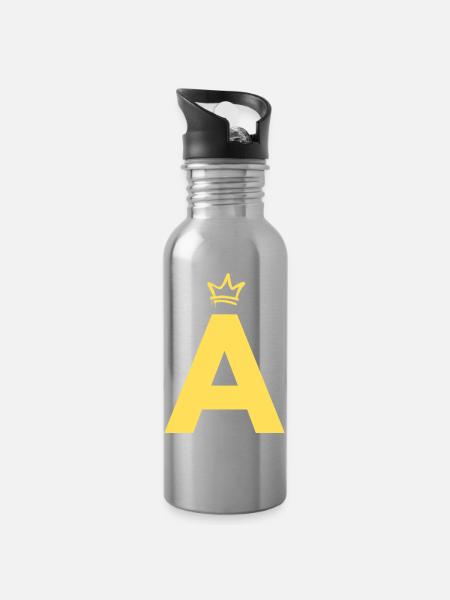 A like Alvin - Trinkflasche mit integriertem Trinkhalm - Lightsilver