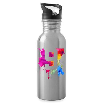 9 YEARS 9TH BIRTHDAY - Water bottle with straw - silver - Right