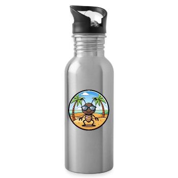 Ameise lustige Cartoon Sommer Strand Sonnenbrille Aufkleber - Trinkflasche mit integriertem Trinkhalm - Lightsilver - Rechts