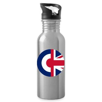 Britische Mods - Trinkflasche mit integriertem Trinkhalm - Lightsilver - Rechts
