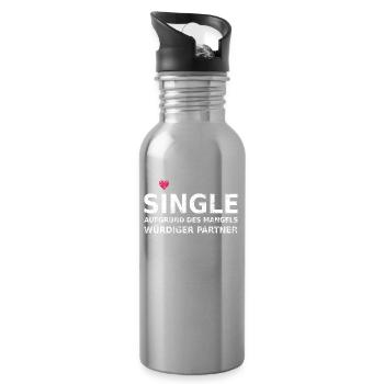 Single - Trinkflasche mit integriertem Trinkhalm - Lightsilver - Rechts