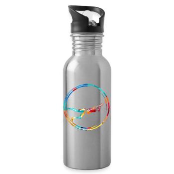 Mutige Rhönrad Turnerin Meisterschaft - Trinkflasche mit integriertem Trinkhalm - Lightsilver - Rechts