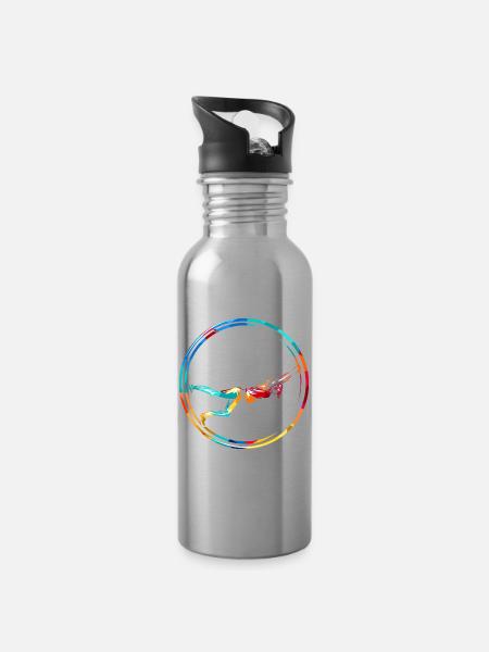 Mutige Rhönrad Turnerin Meisterschaft - Trinkflasche mit integriertem Trinkhalm - Lightsilver