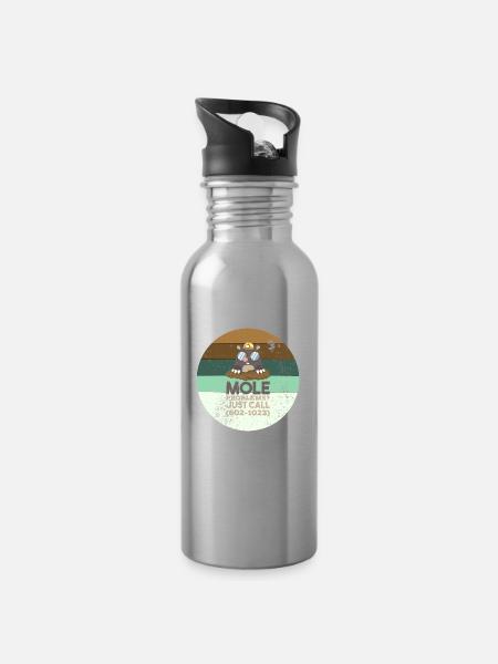 Maulwurf Maulwürfe Chemie - Trinkflasche mit integriertem Trinkhalm - Lightsilver