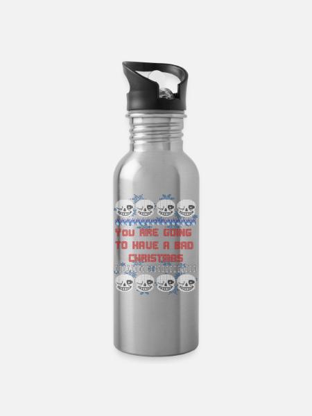 Vous allez avoir un mauvais pull de noël - Gourde avec paille intégrée - argent clair