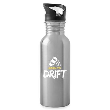 Geboren, um sich treiben zu lassen - Trinkflasche mit integriertem Trinkhalm - Lightsilver - Rechts