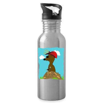 blinde maulwurf - Trinkflasche mit integriertem Trinkhalm - Lightsilver - Rechts