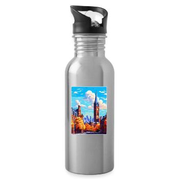 Manchester England Uk Reise Poster Souvenir WPA - Trinkflasche mit integriertem Trinkhalm - Lightsilver - Rechts