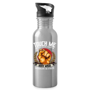 Krav Maga - Trinkflasche mit integriertem Trinkhalm - Lightsilver - Rechts