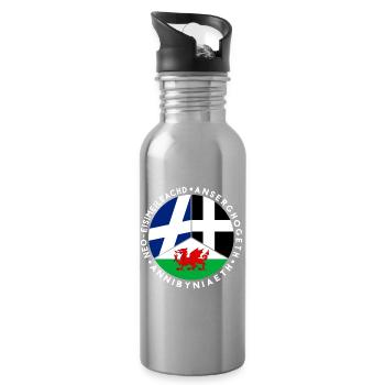 Schottische, walisische, kornische Unabhängigkeit, keltisch - Trinkflasche mit integriertem Trinkhalm - Lightsilver - Rechts