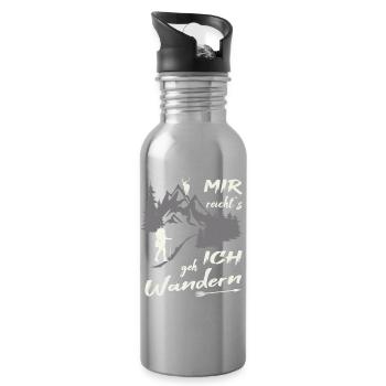 Mir reichts ich geh wandern - Trinkflasche mit integriertem Trinkhalm - Lightsilver - Rechts
