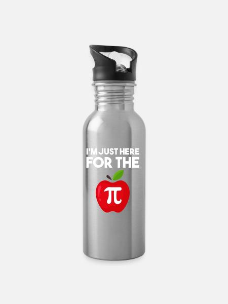 Mathe Lehrer - Trinkflasche mit integriertem Trinkhalm - Lightsilver