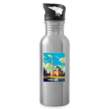 Edirne Türkei Vintage Reiseposter WPA Souvenir - Trinkflasche mit integriertem Trinkhalm - Lightsilver - Rechts