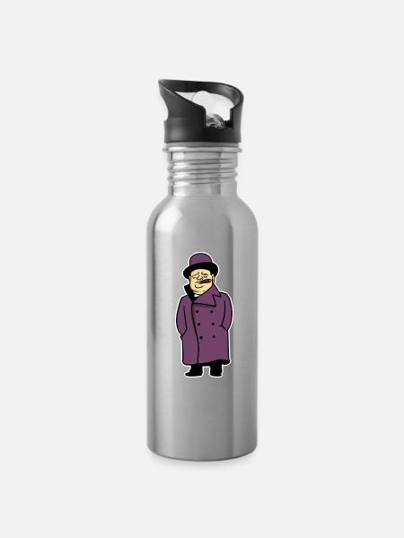 Zielstrebiger Winston Churchill - Trinkflasche mit integriertem Trinkhalm - Lightsilver
