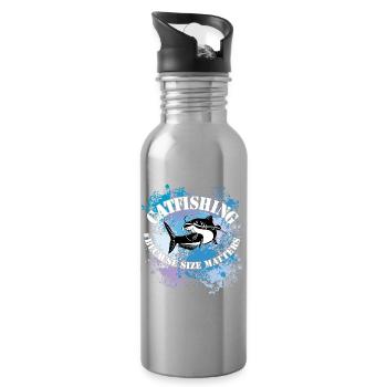 Wels Waller fischen Wels auf Farbklecksen - Trinkflasche mit integriertem Trinkhalm - Lightsilver - Rechts