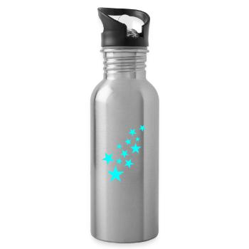 Stern Sternchen Muster Symbol - Trinkflasche mit integriertem Trinkhalm - Lightsilver - Rechts