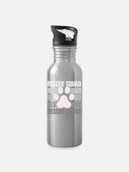 Rettungstrupp Tierretter Tierrechte Aktivist - Trinkflasche mit integriertem Trinkhalm - Lightsilver