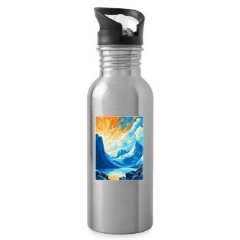 Bodo Norwegen Vintage Reiseposter WPA Kunst Souvenir - Trinkflasche mit integriertem Trinkhalm - Lightsilver - Rechts