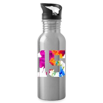 NUMBER 15 YEARS OLD 15TH BIRTHDAY - Water bottle with straw - silver - Right