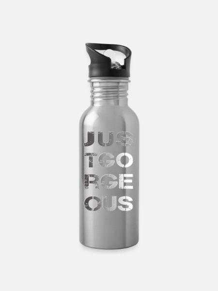 just gorgeous - Trinkflasche mit integriertem Trinkhalm - Lightsilver