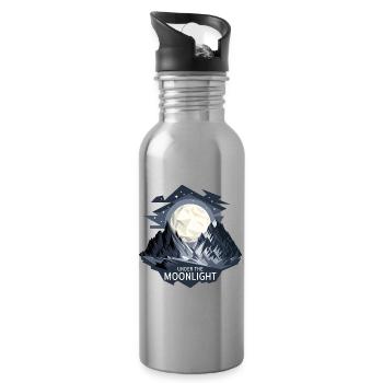 Under The Moonlight - Water bottle with straw - silver - Right